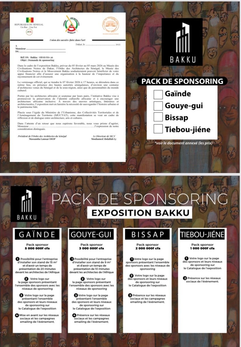 APPEL À PARTENARIAT & SPONSORING – EXPOSITION BAKKU Ordre des Architectes du Sénégal (ODAS)